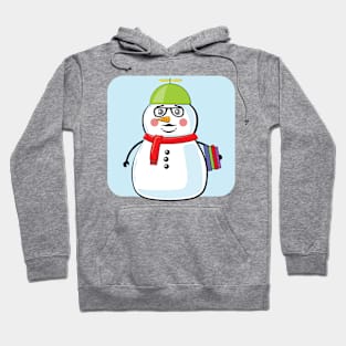 Nerdy Snowman Geek - Funny Illustration Hoodie